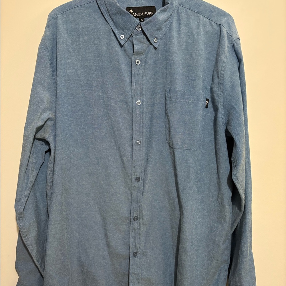Denim Blue Casual Button Down Shirt